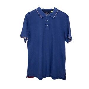 Robert Graham Polo Shirt Mens Medium Navy Blue Classic Fit Cotton Short Sleeve